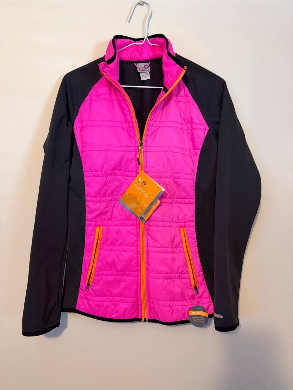 C9 by Champion Hot Pink and Black Insulated Softshell Jacket with Orange Trim